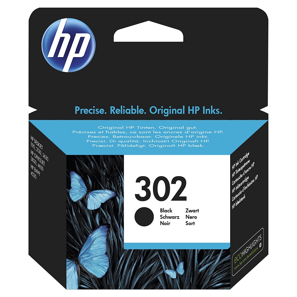 HP 302 Black Original Ink Cartridge F6U66AE HP 302 Black Original Ink Cartridge F6U66AE